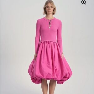 Elegant Pink Bubble Cocktail Women's Dress